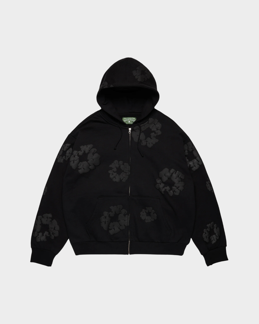 Denim Tears Mono Cotton Wreath Zip Hoodie - Black