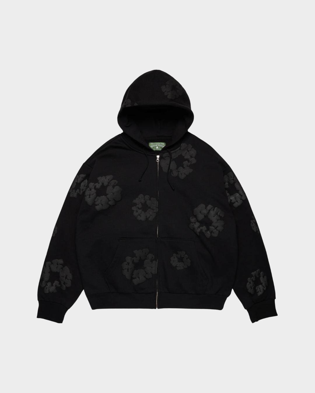 Denim Tears Mono Cotton Wreath Zip Hoodie - Black