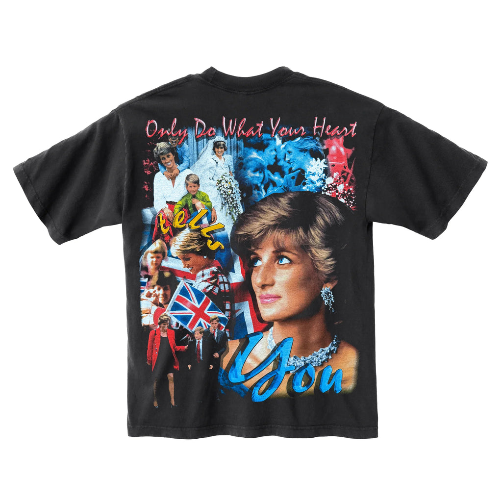 MARINO MORWOOD  PRINCESS DIANA WASHED BLACK T-SHIRT