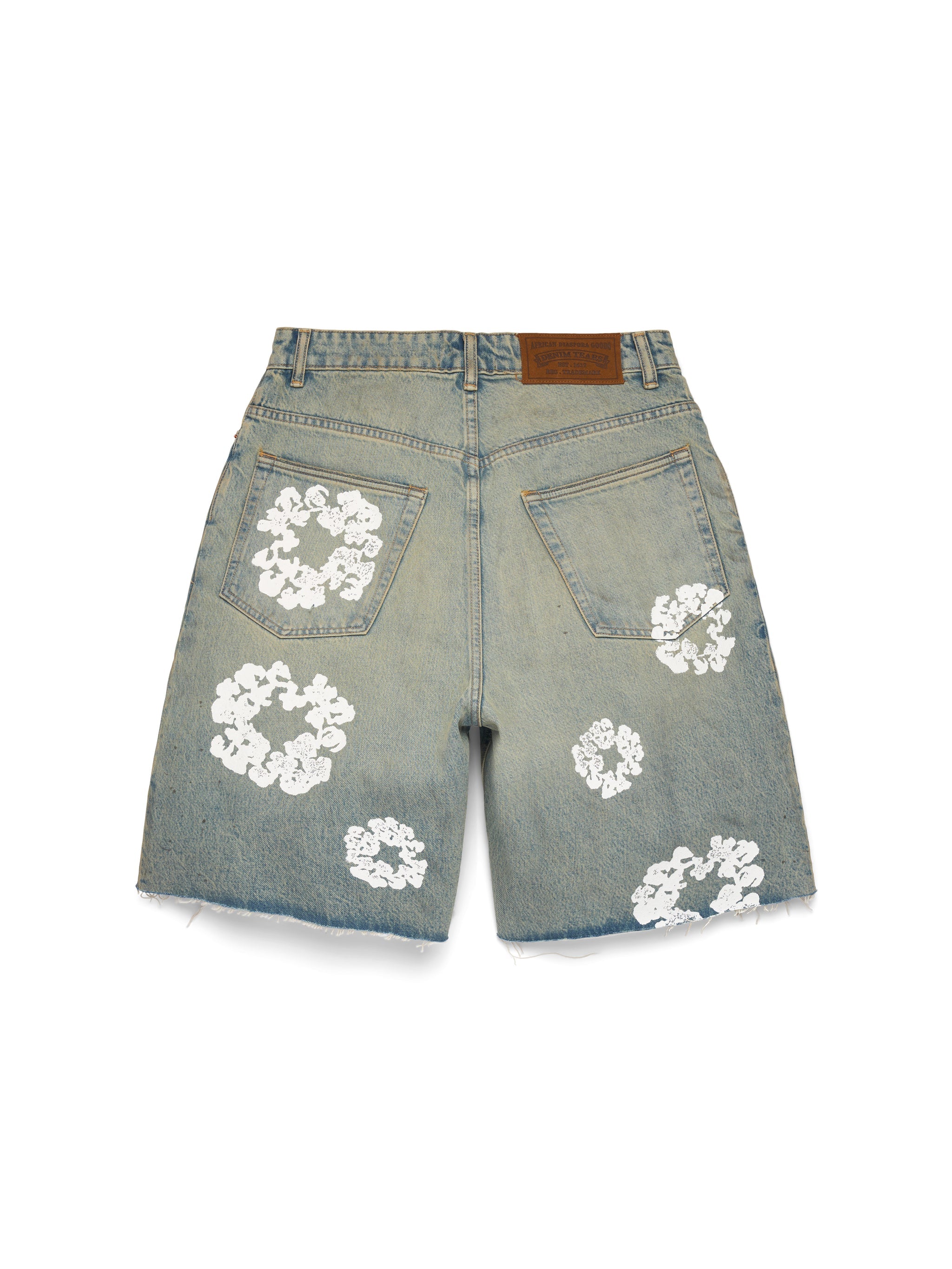 Denim Tears Dirty Wash Cotton Wreath Denim Short