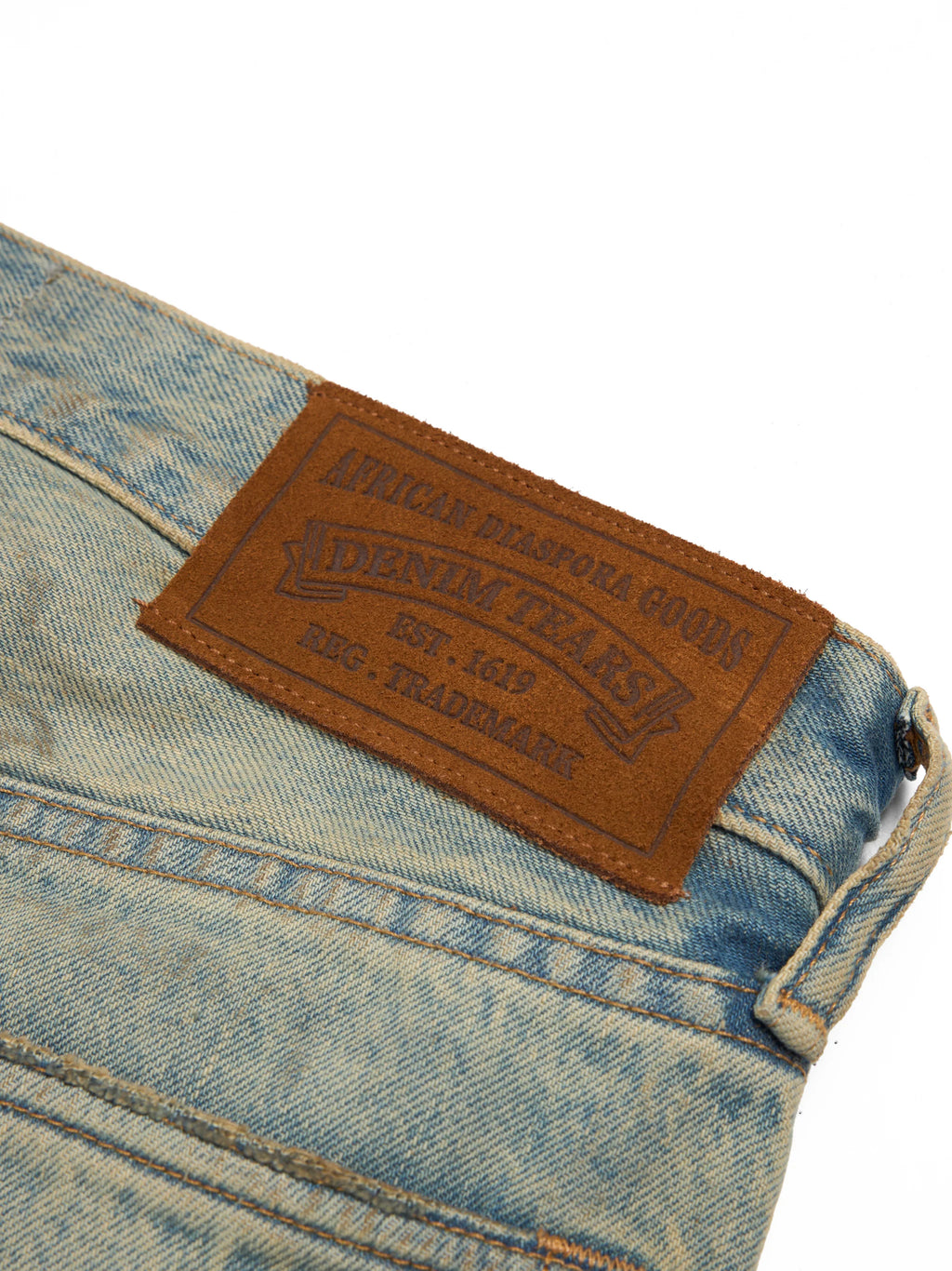 Denim Tears Dirty Wash Cotton Wreath Denim Short