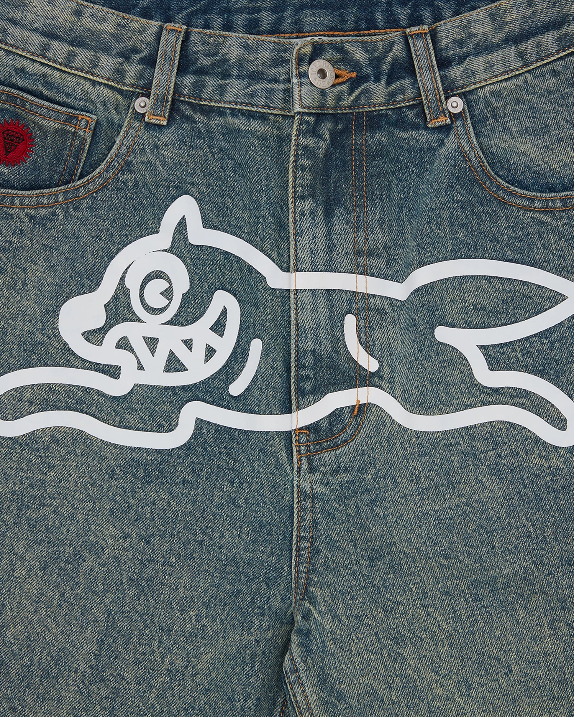 ICECREAM  Running Dog Denim Shorts