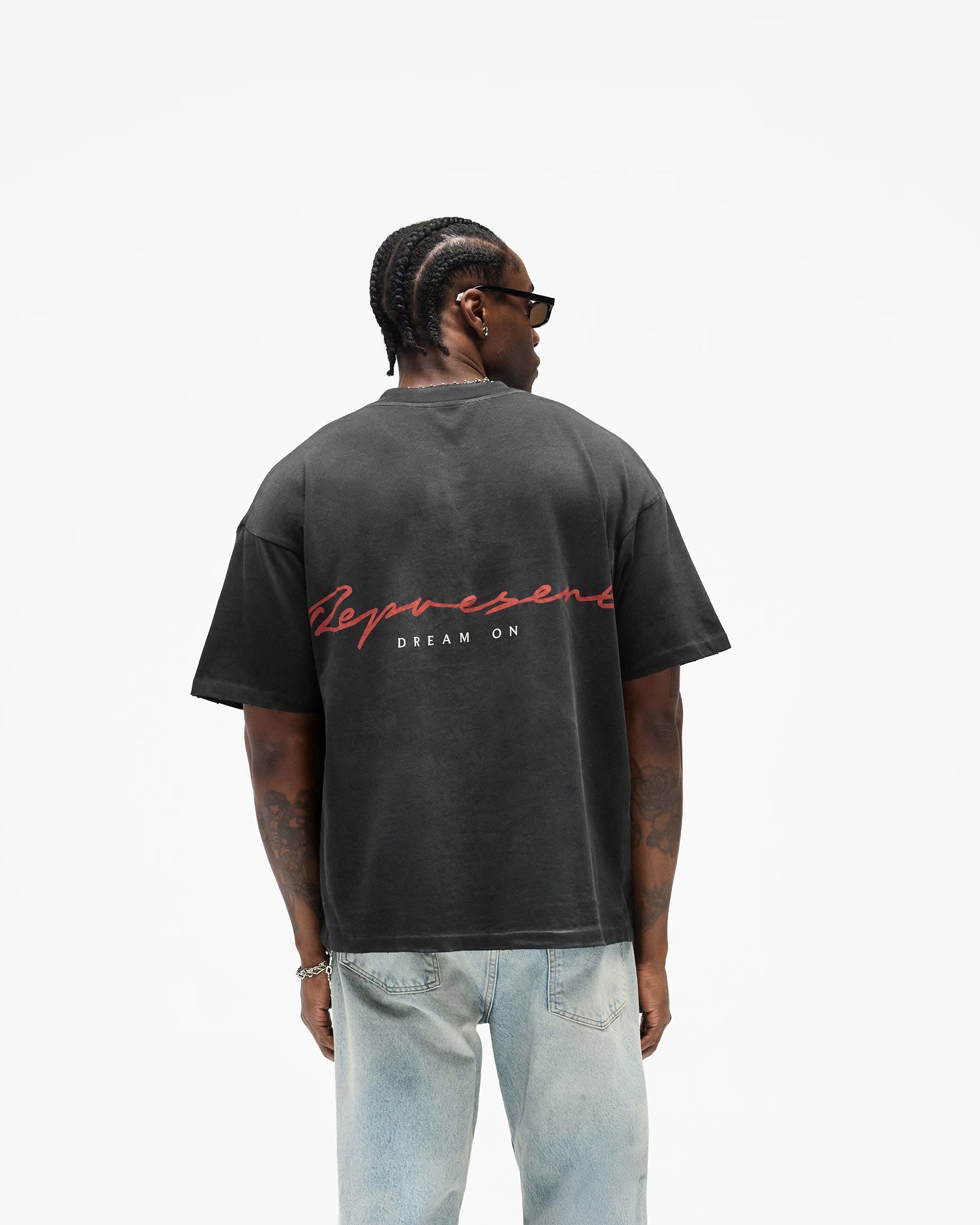Represent Chrome Flight T-Shirt - Stained Black