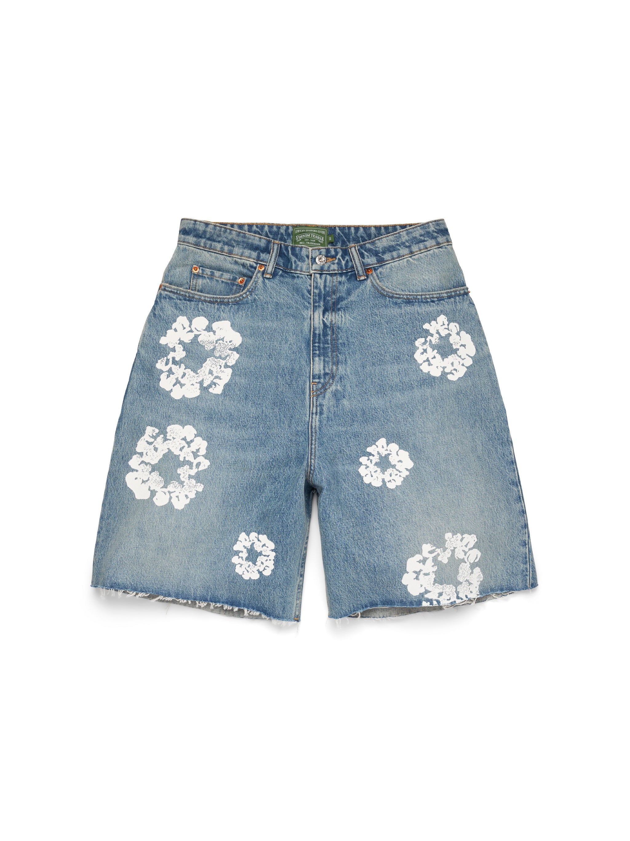 Denim Tears Light Wash Cotton Wreath Denim Short