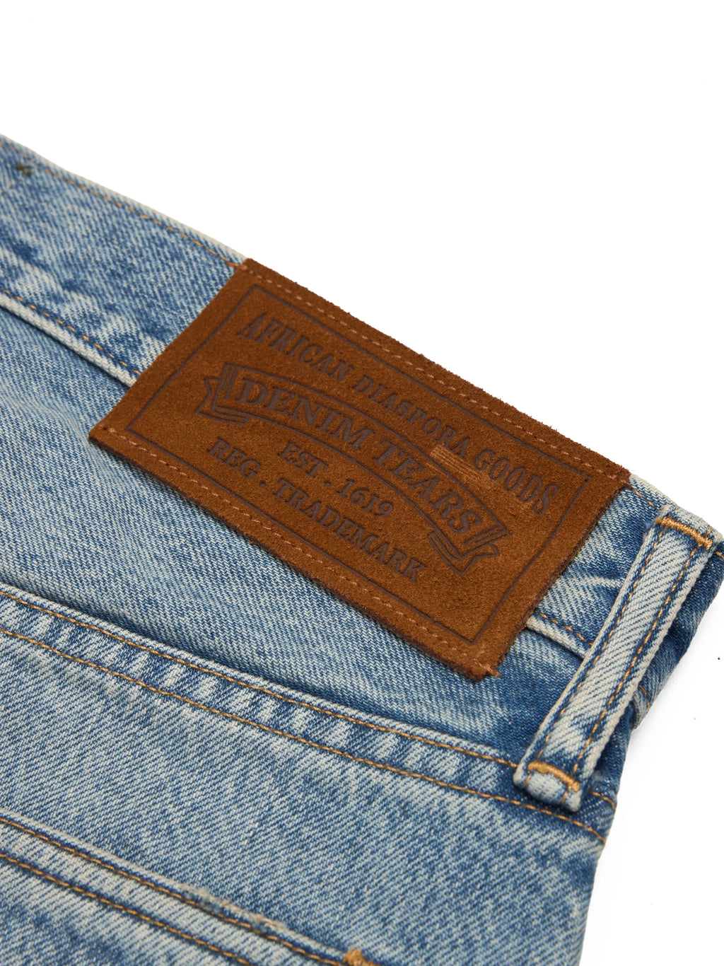 Denim Tears Light Wash Cotton Wreath Denim Short