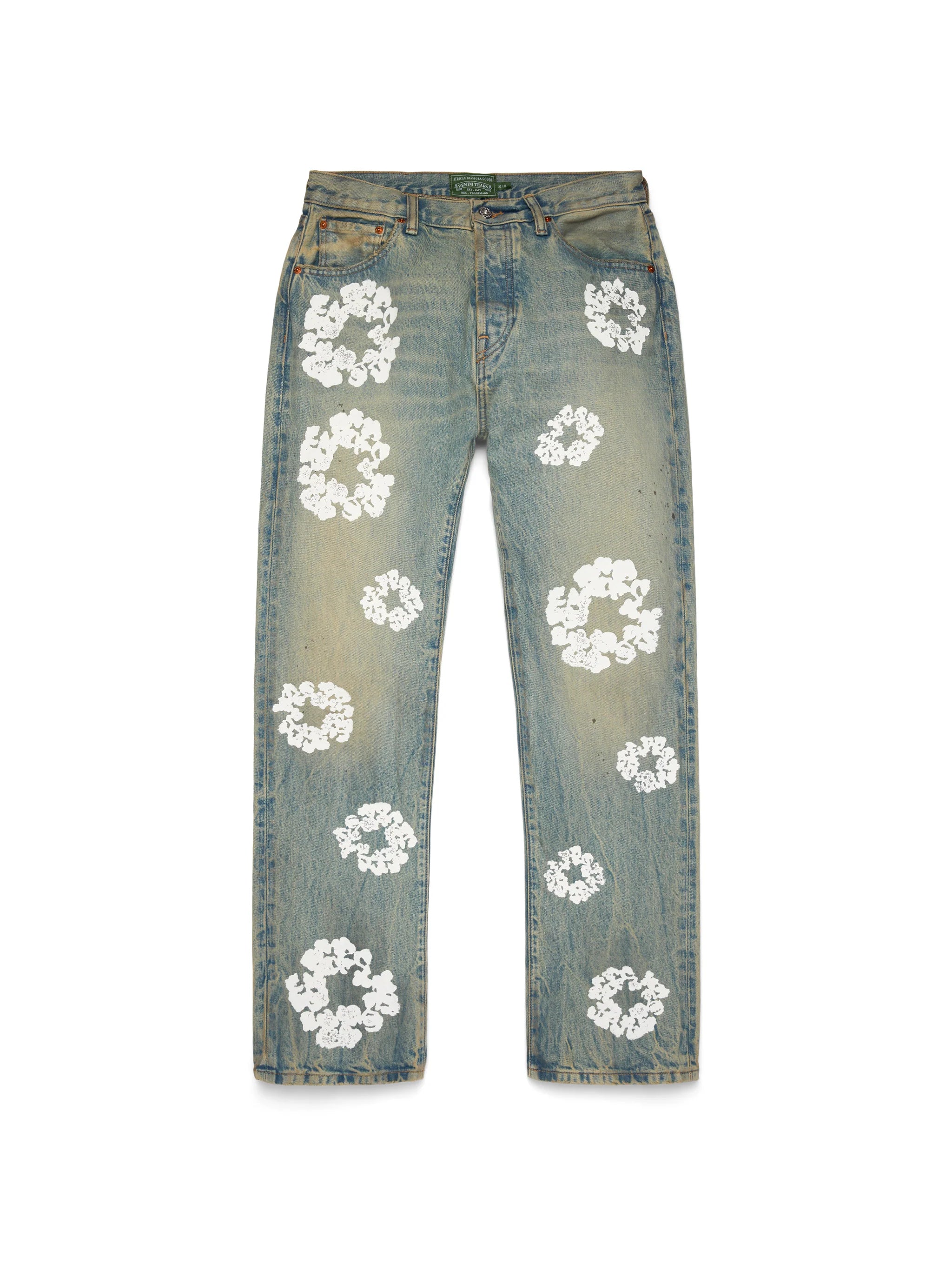 Denim Tears Straight Cotton Wreath Denim Pant Dirty Wash