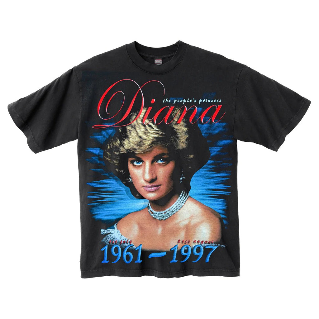 MARINO MORWOOD  PRINCESS DIANA WASHED BLACK T-SHIRT
